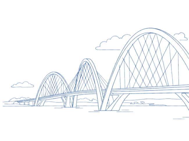 Ilustração da Ponte JK em Brasília
